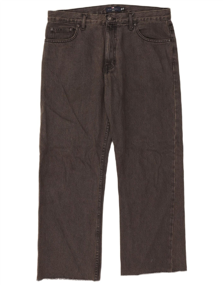 Marks & Spencer Herre Blue Harbor Straight Jeans W34 L26 Grå Bomuld