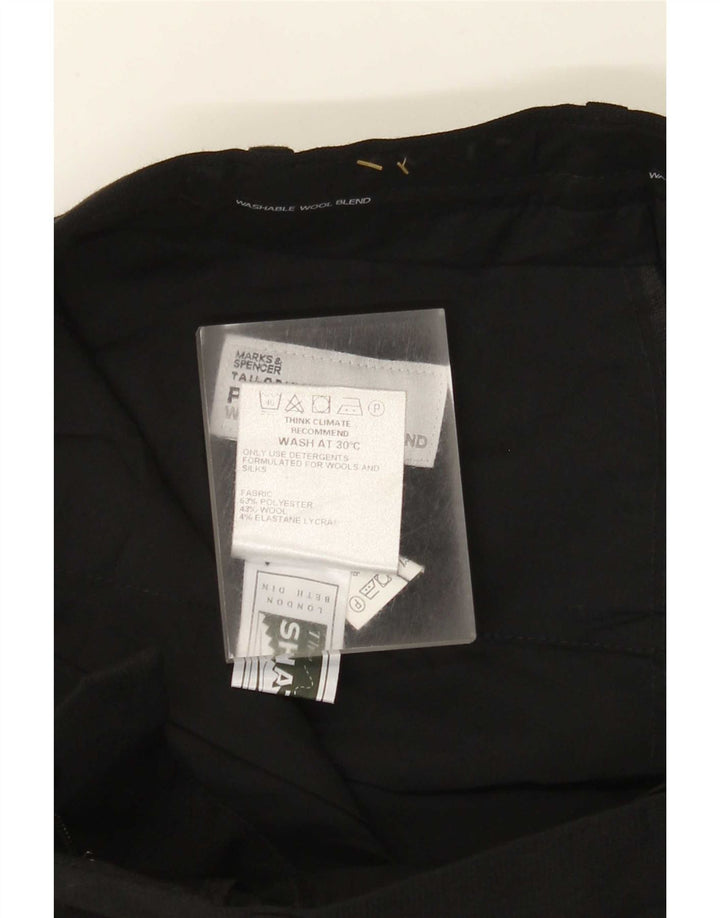 Marks & Spencer Straight Suit Bukser til mænd W30 L33 Sort polyester