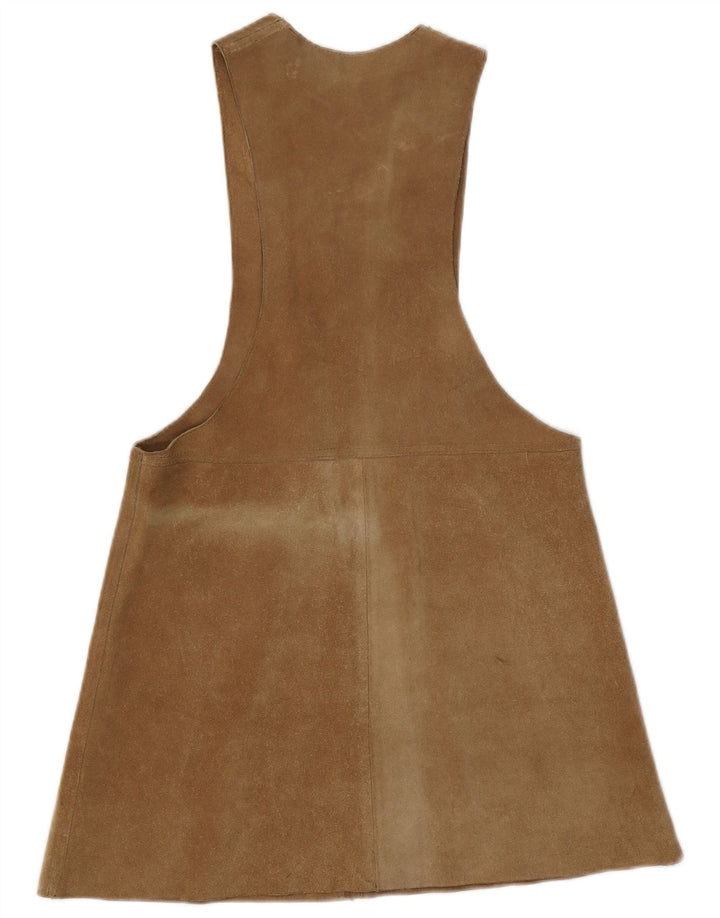 Vintage Dame Ruskind Pinafore Kjole EU 38 Medium Brun