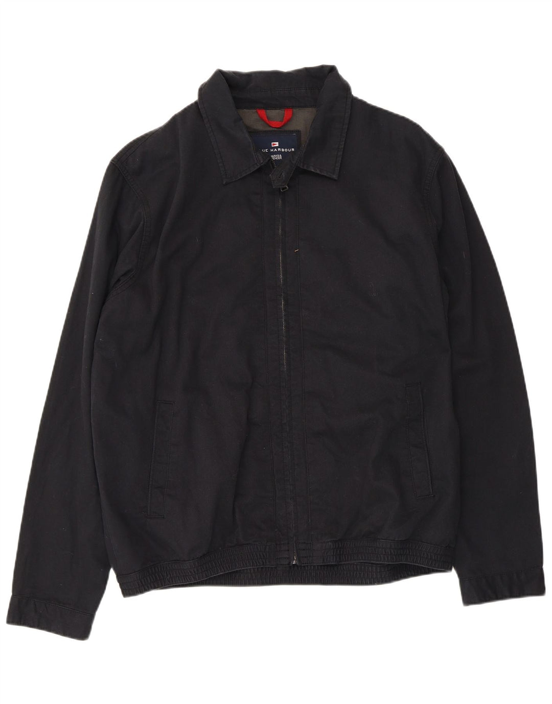 Marks & Spencer Herre Blue Harbor Bomber Jacket UK 40 Large Black Cotton