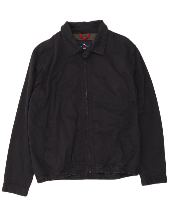 Marks & Spencer Herre Blue Harbor Bomber Jacket UK 40 Large Black Cotton