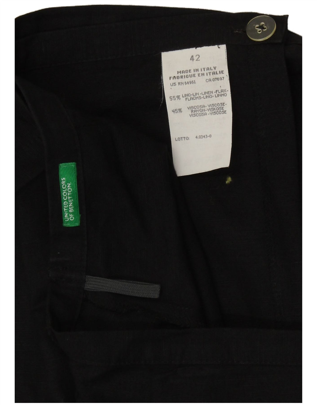 Benetton Wrap Nederdel til kvinder IT 42 Medium W27 sort linned