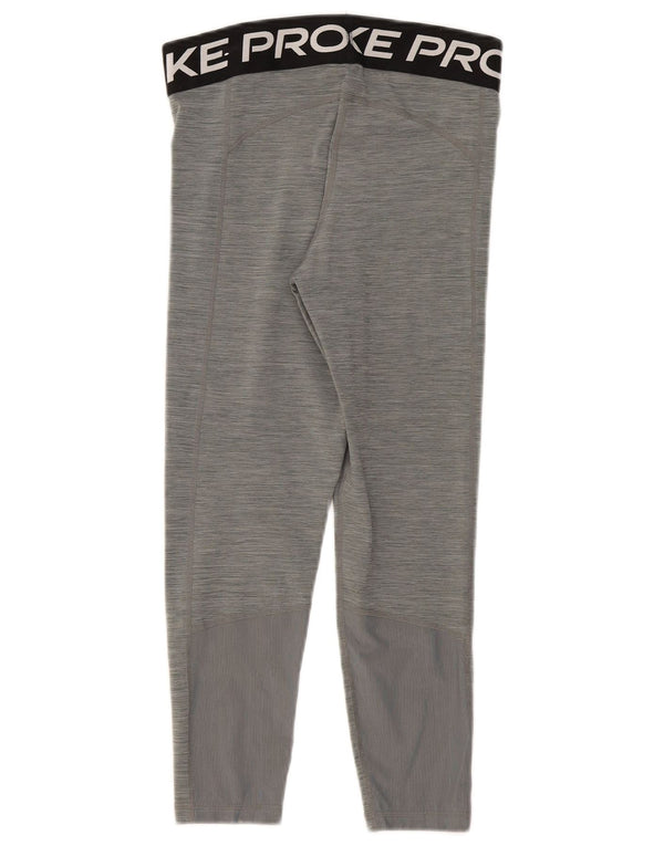Nike Dame Dri Fit Capri Grafiske Leggings UK 14 Medium Grey Flecked Sports