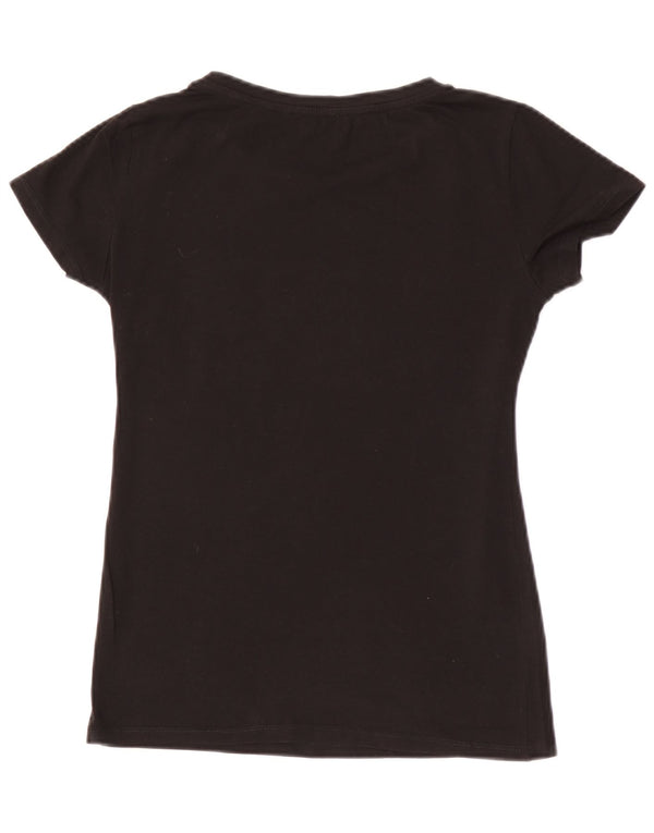 Liu Jo Grafisk T-shirt top til kvinder UK 10 Lille Sort