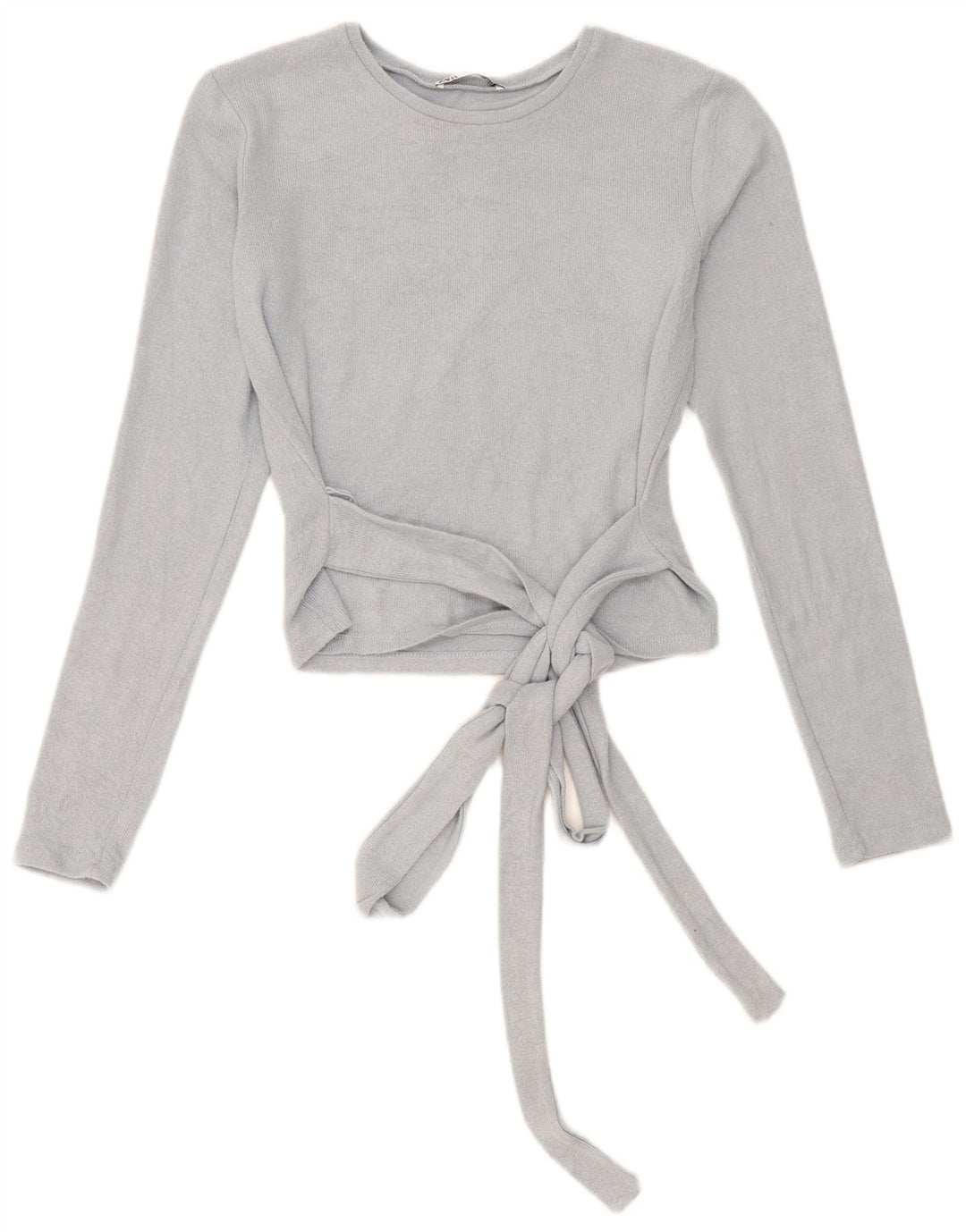 Zara Dame Crop Top Langærmet UK 10 Lille Blå