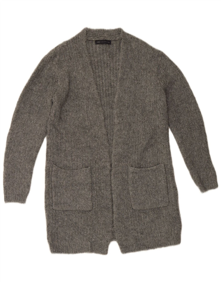 Marks & Spencer Dame Longline Åben Cardigan Sweater UK 10 Small Grey