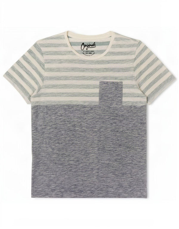 Jack & Jones Mens T-Shirt Top Small Blue Striped