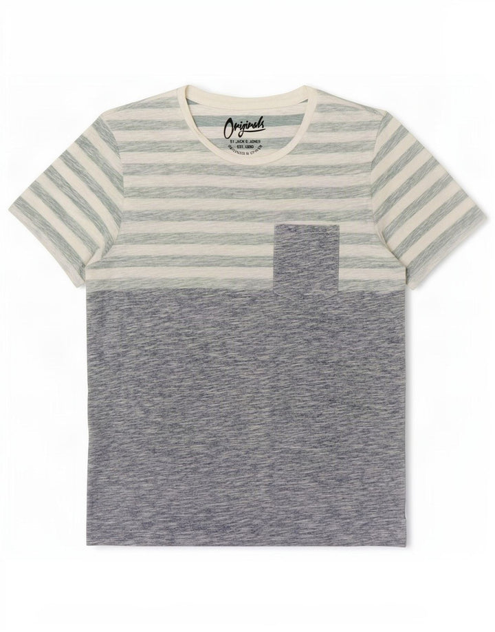 Jack & Jones herre T-shirt top lille blå stribet