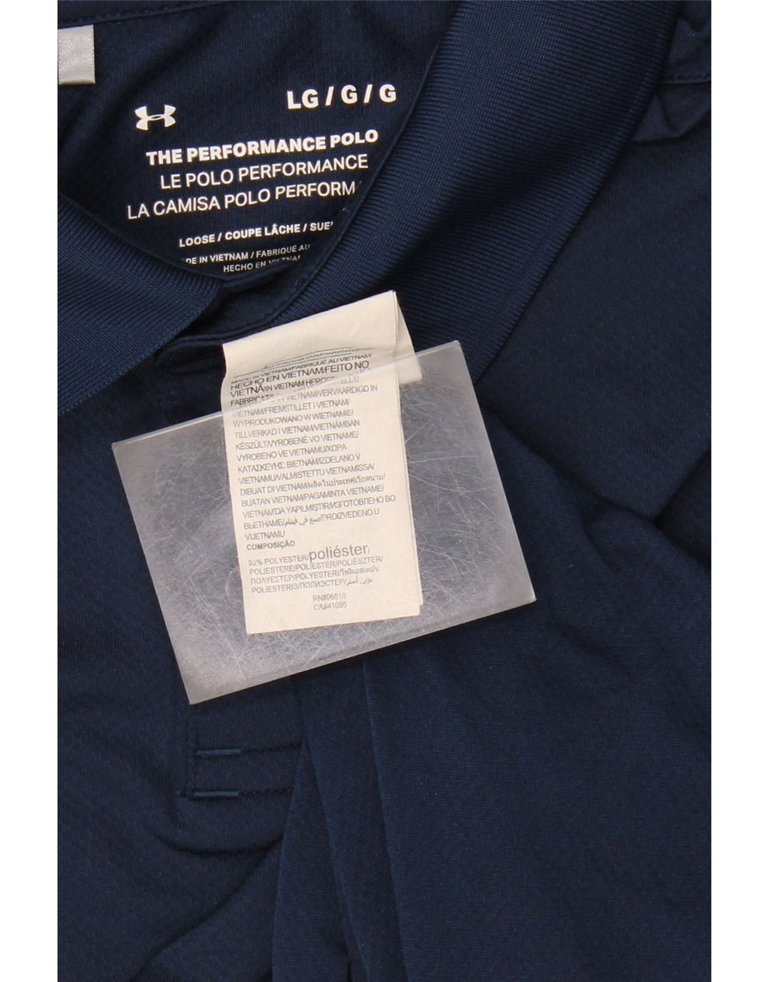 UNDER ARMOUR Mens Polo Shirt Large Navy Blue Polyester