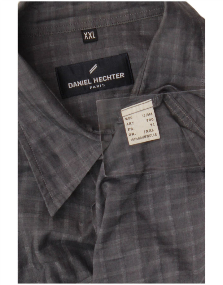 DANIEL HECHTER Herreskjorte 2XL Grå ternet bomuld