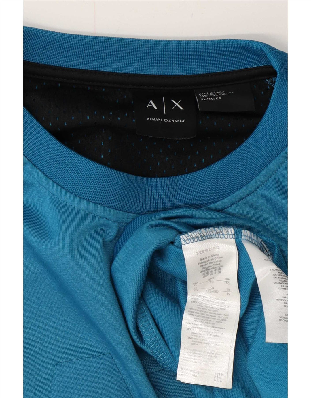 Armani Herre Grafisk Sweatshirt Jumper XL Blå Polyester