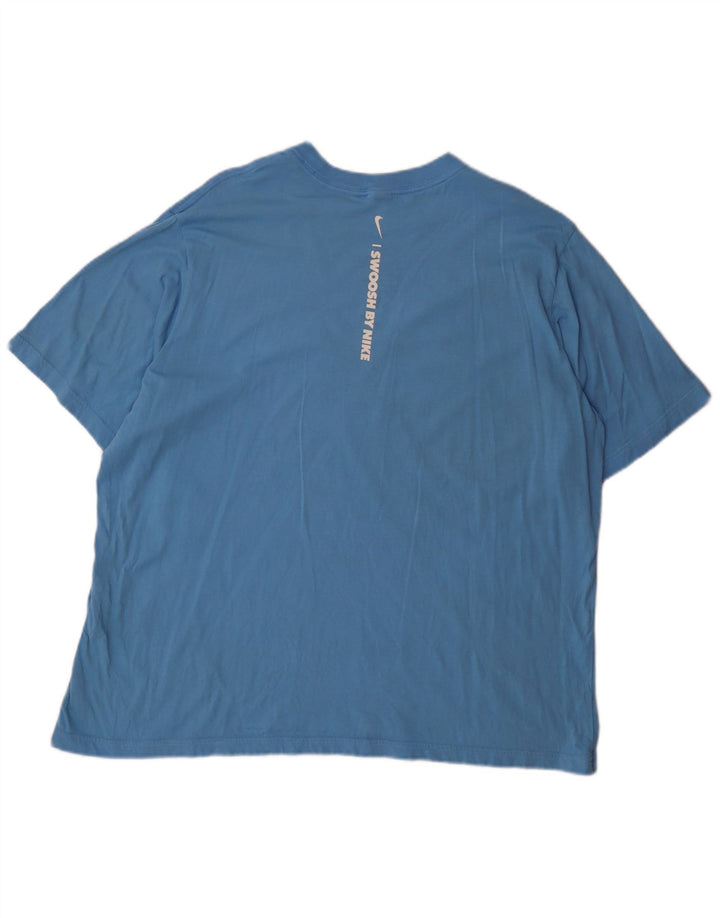 Nike Herre Swoosh Grafisk T-Shirt Top 2XL Blå