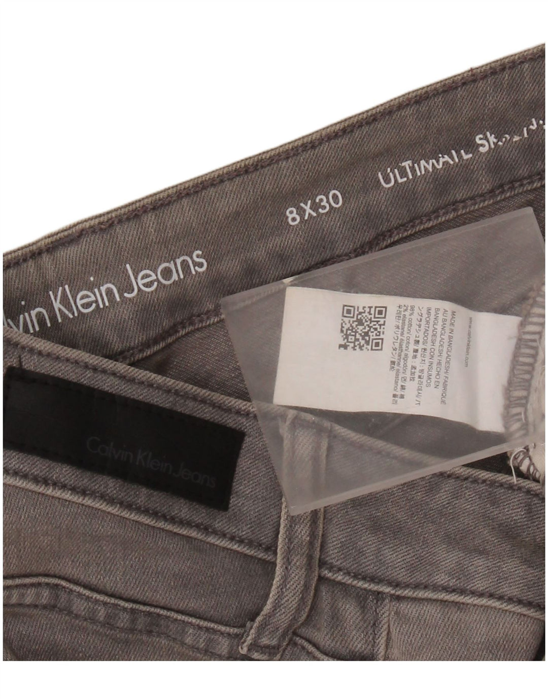 CALVIN KLEIN Dame Skinny Jeans US 8 Medium W30 L30 Grå Bomuld