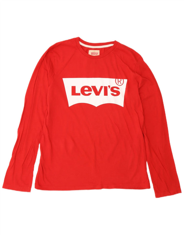 Levi's Boys Grafisk Top Langærmet 15-16 År Rød Bomuld