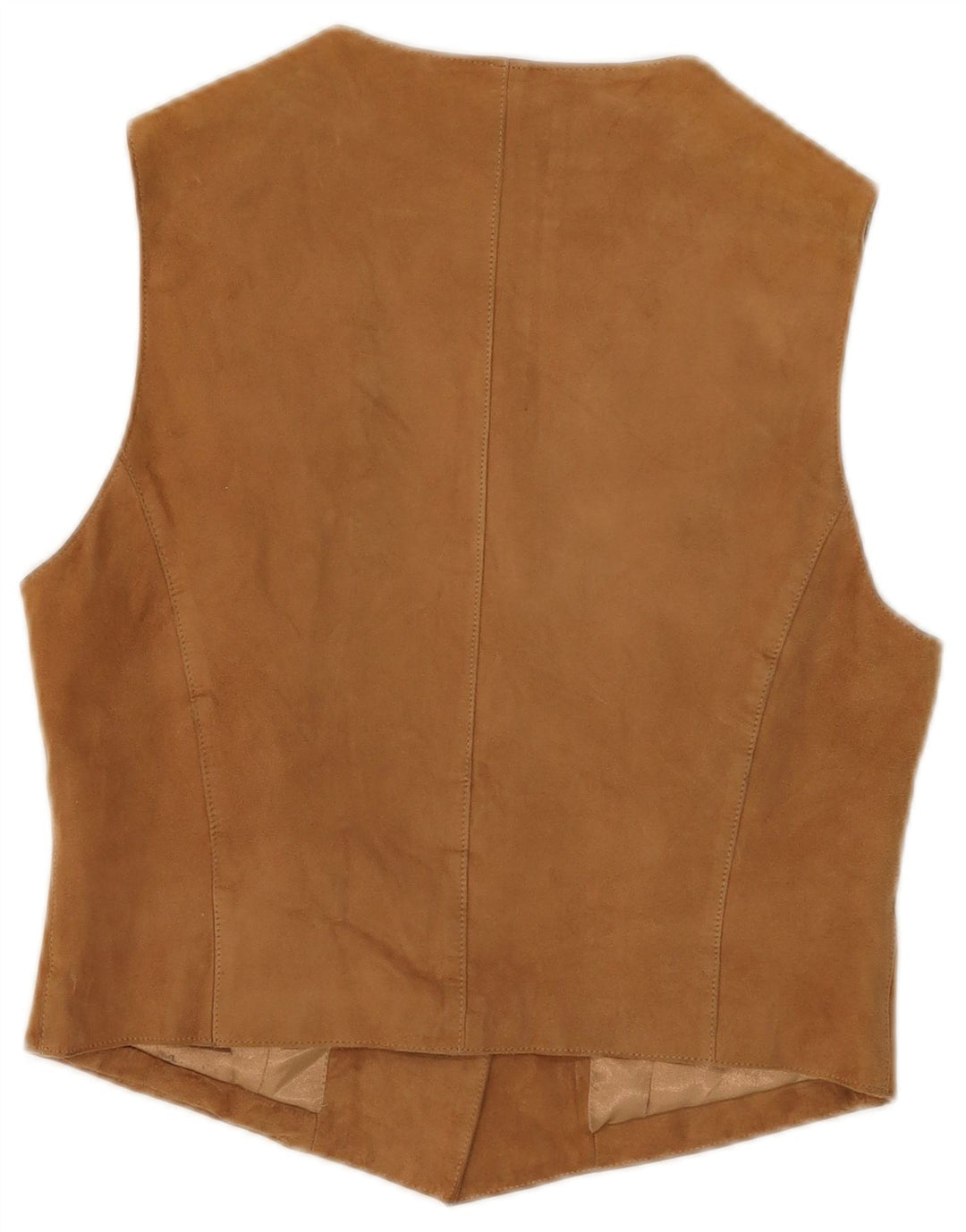 Stefanel Dame ruskindsvest UK 12 Medium Beige Læder