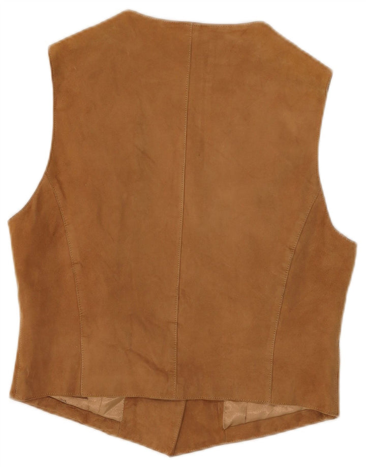 Stefanel Dame ruskindsvest UK 12 Medium Beige Læder