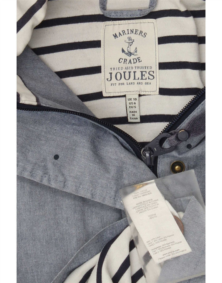 Joules Dame Hætte Oversized Windbreaker Jacket UK 10 Small Blue Spotted