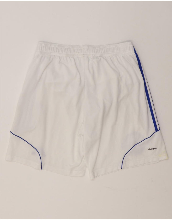 Adidas Herre Climalite grafiske sportsshorts store hvide polyester