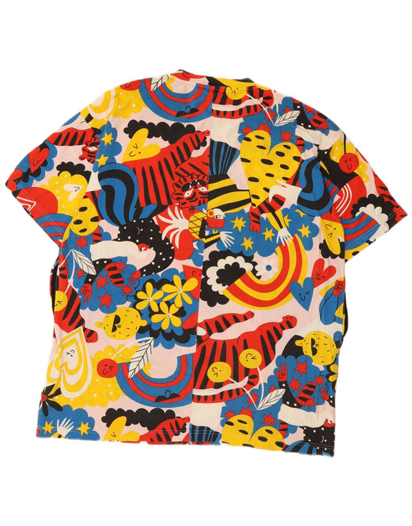Adidas Dame Grafisk Oversized T-Shirt Kjole UK 12/14 Medium Flerfarvet