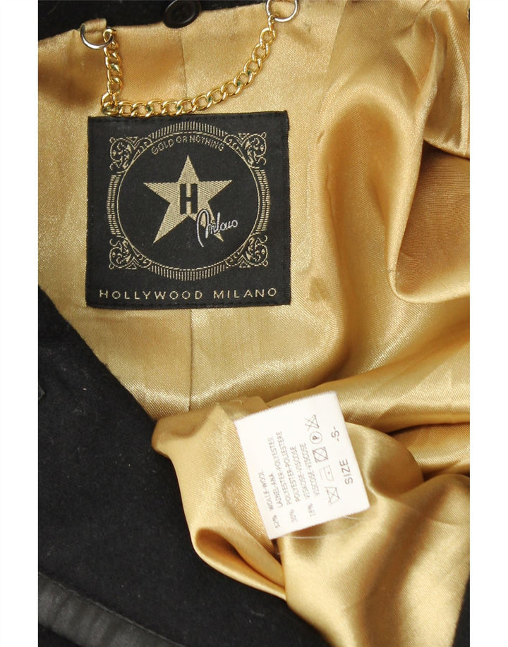 VINTAGE Womens Blazer Jacket UK 10 Small Black Wool Vintage Vintage and Second-Hand Vintage from Messina Hembry 