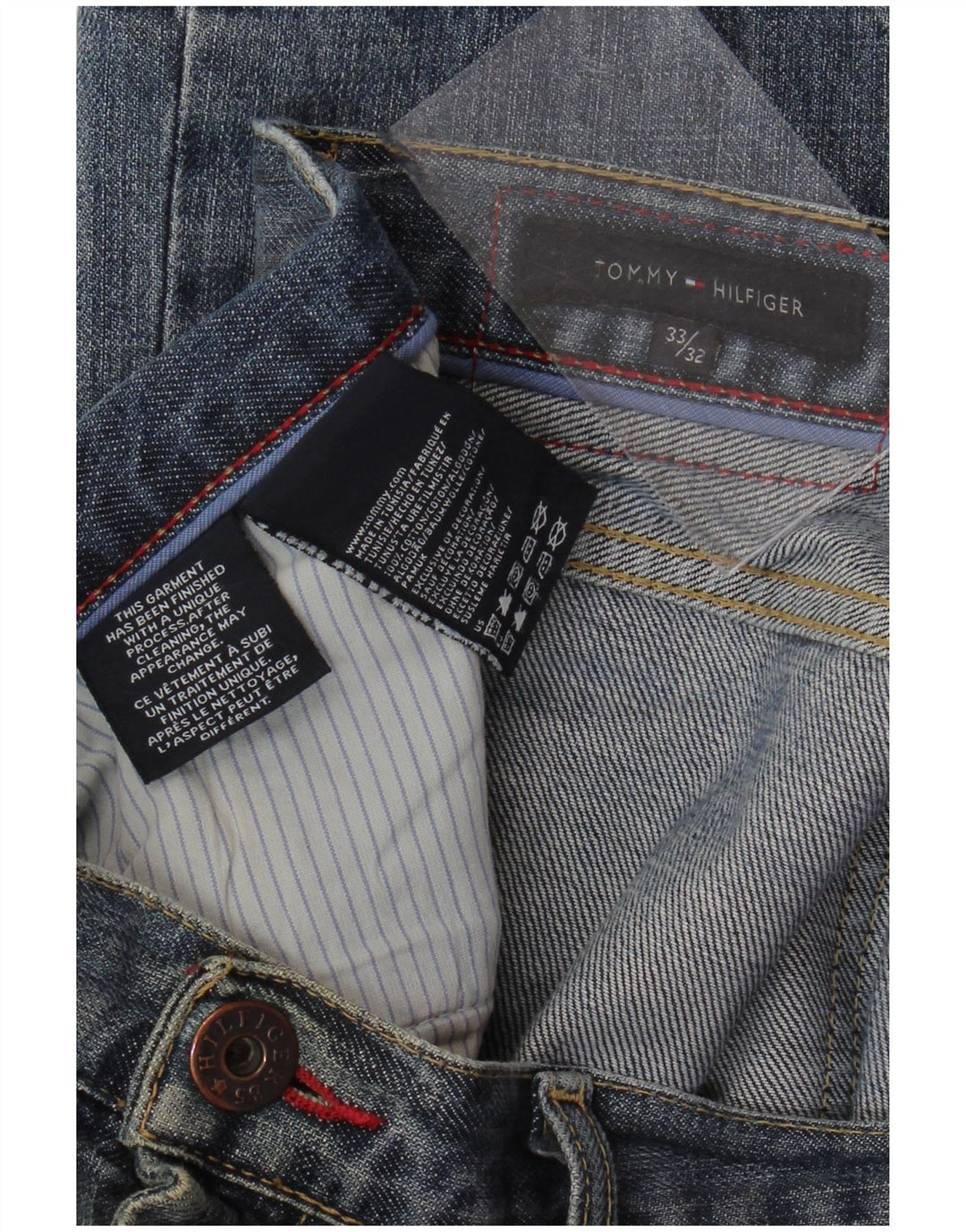 TOMMY HILFIGER Straight jeans til mænd W33 L32 blå bomuld