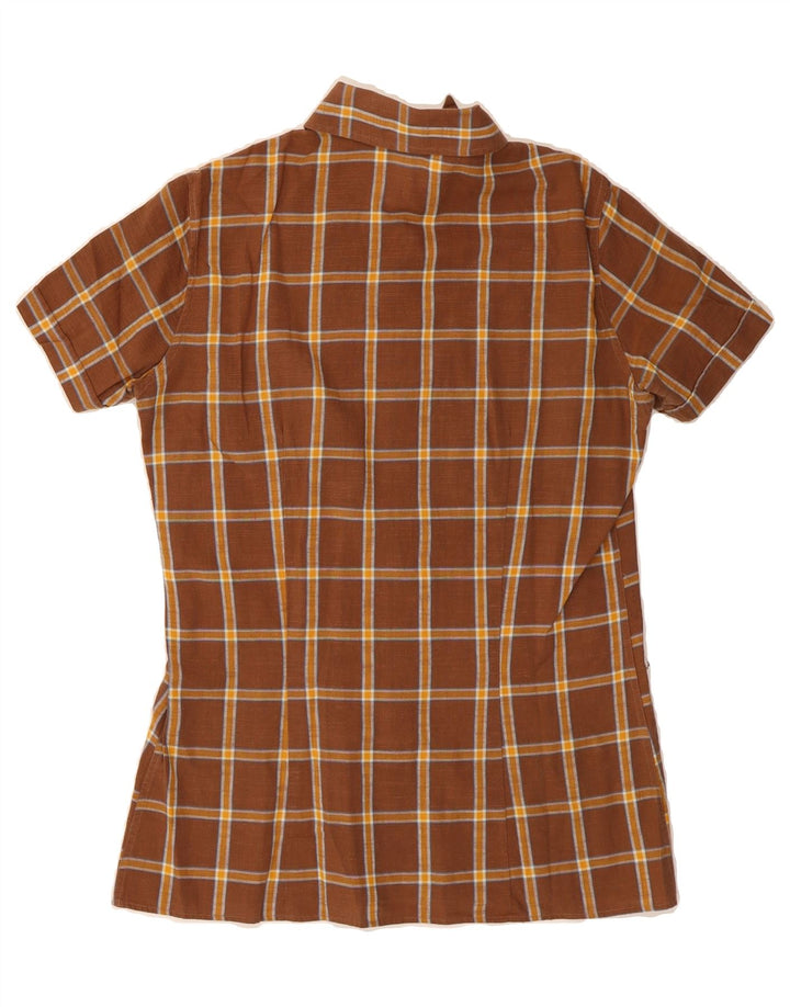 CONFEZIONI DI LUSSO Mens Short Sleeve Shirt Size 39 Medium Brown Check Vintage Confezioni Di Lusso and Second-Hand Confezioni Di Lusso from Messina Hembry 
