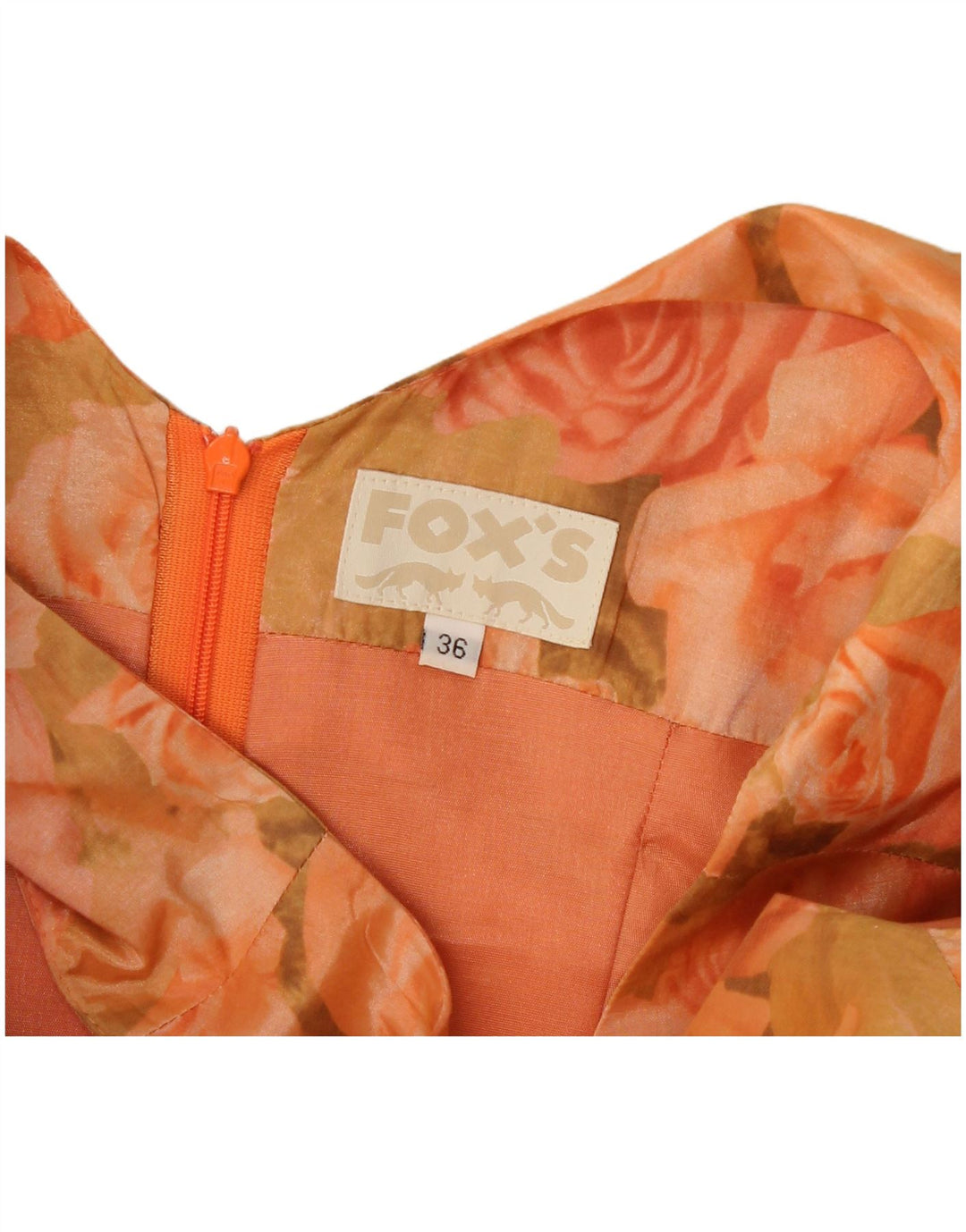 Fox's Dame Ærmeløs Skede Kjole EU 36 Small Orange Floral