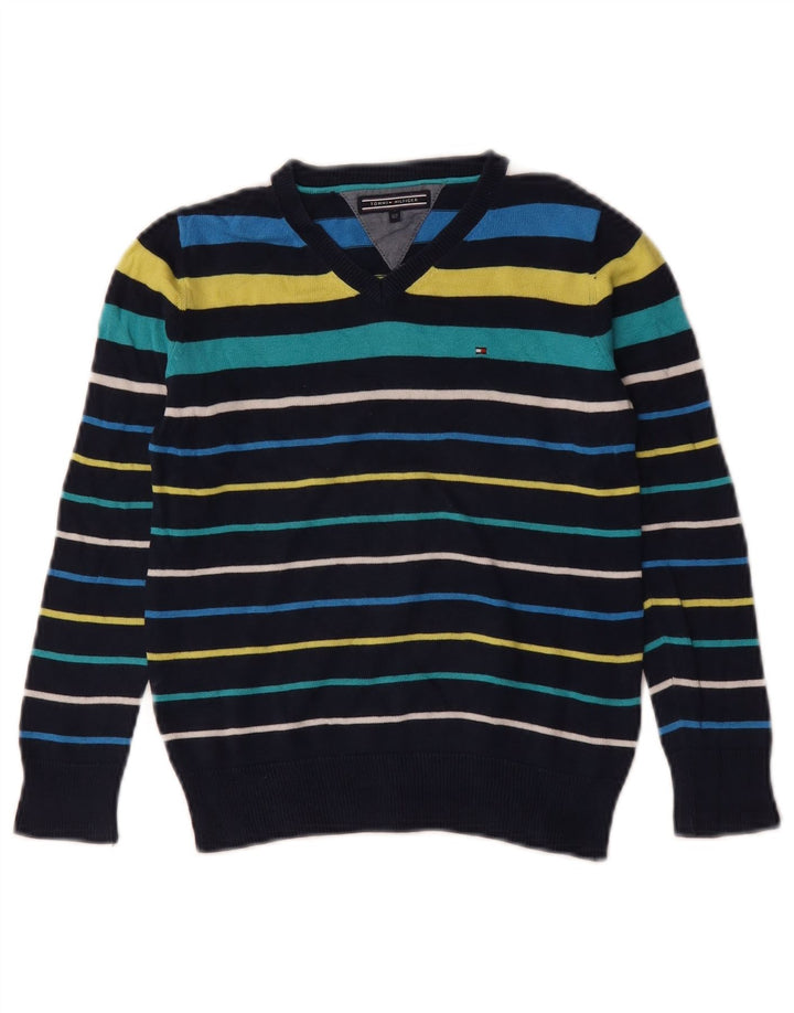 TOMMY HILFIGER Drenge V-hals sweater 6-7 år Flerfarvet stribet