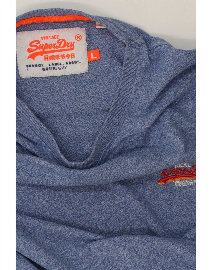 Superdry T-shirt top til mænd, stor blå flækket