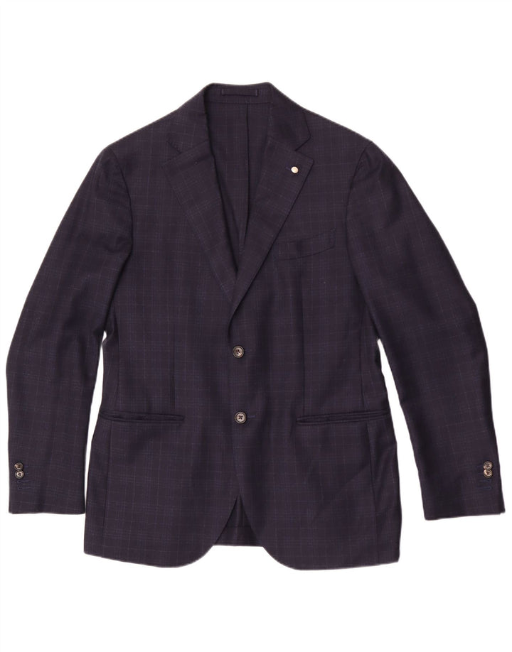 Ermenegildo Zegna Heritage Blazer Jacket UK 38 Medium Navy Blue Check