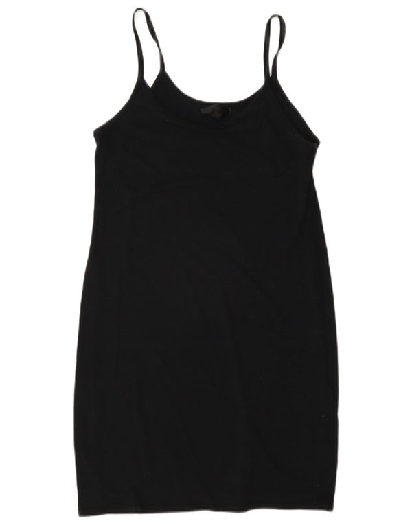 Topshop Dame Slip Dress UK 10 Small Black Bomuld
