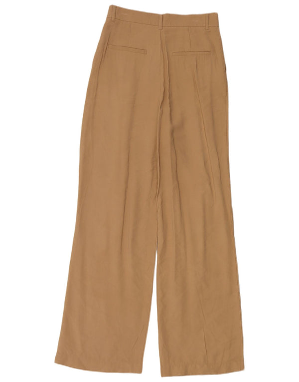 Zara Womens Wide Leg Chino Trousers Small W26 L34 Beige
