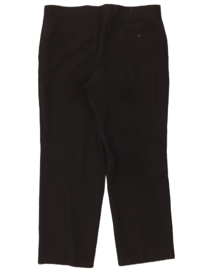 Marks & Spencer Straight Chino-bukser til mænd W36 L29 Sort polyester