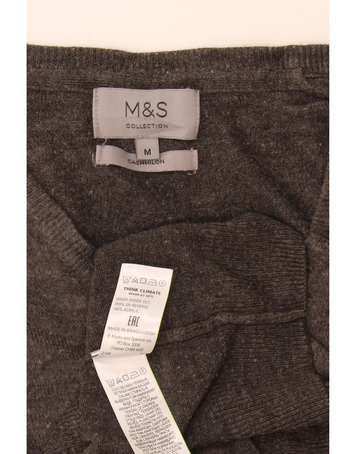 Marks & Spencer Herre V-hals sweater Medium Grå Akryl