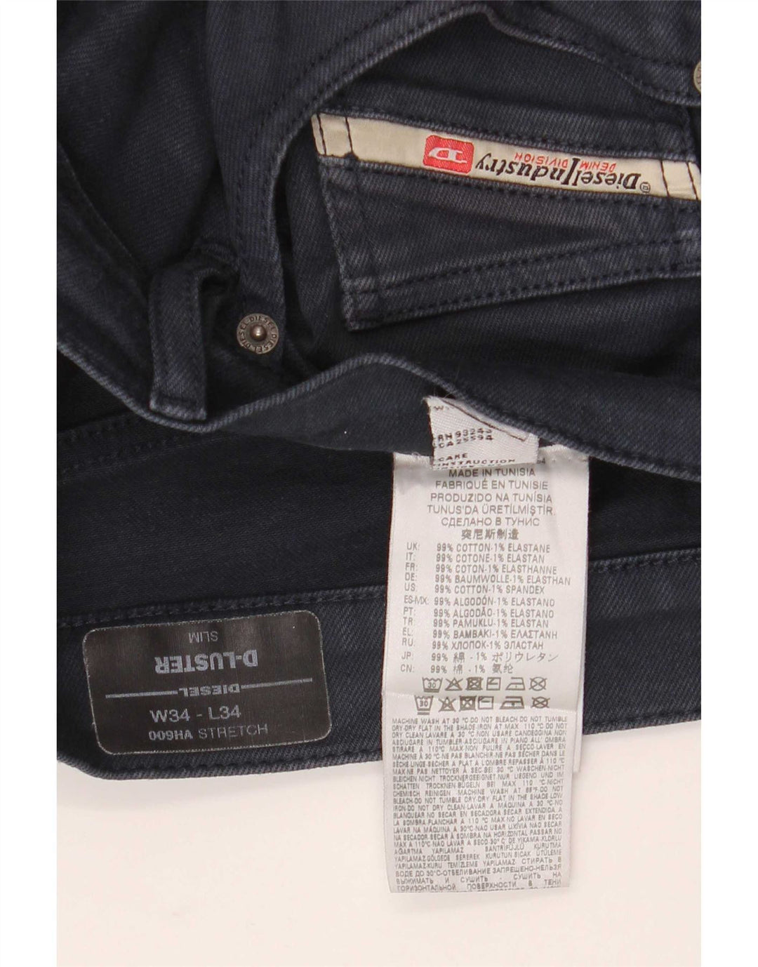 Diesel Herre D-Luster Slim Jeans W34 L34 Marineblå Bomuld