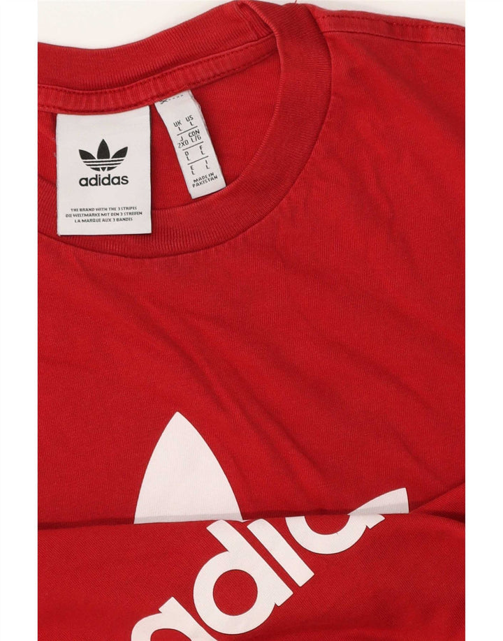 Adidas Grafisk T-shirt top til mænd, stor rød bomuld