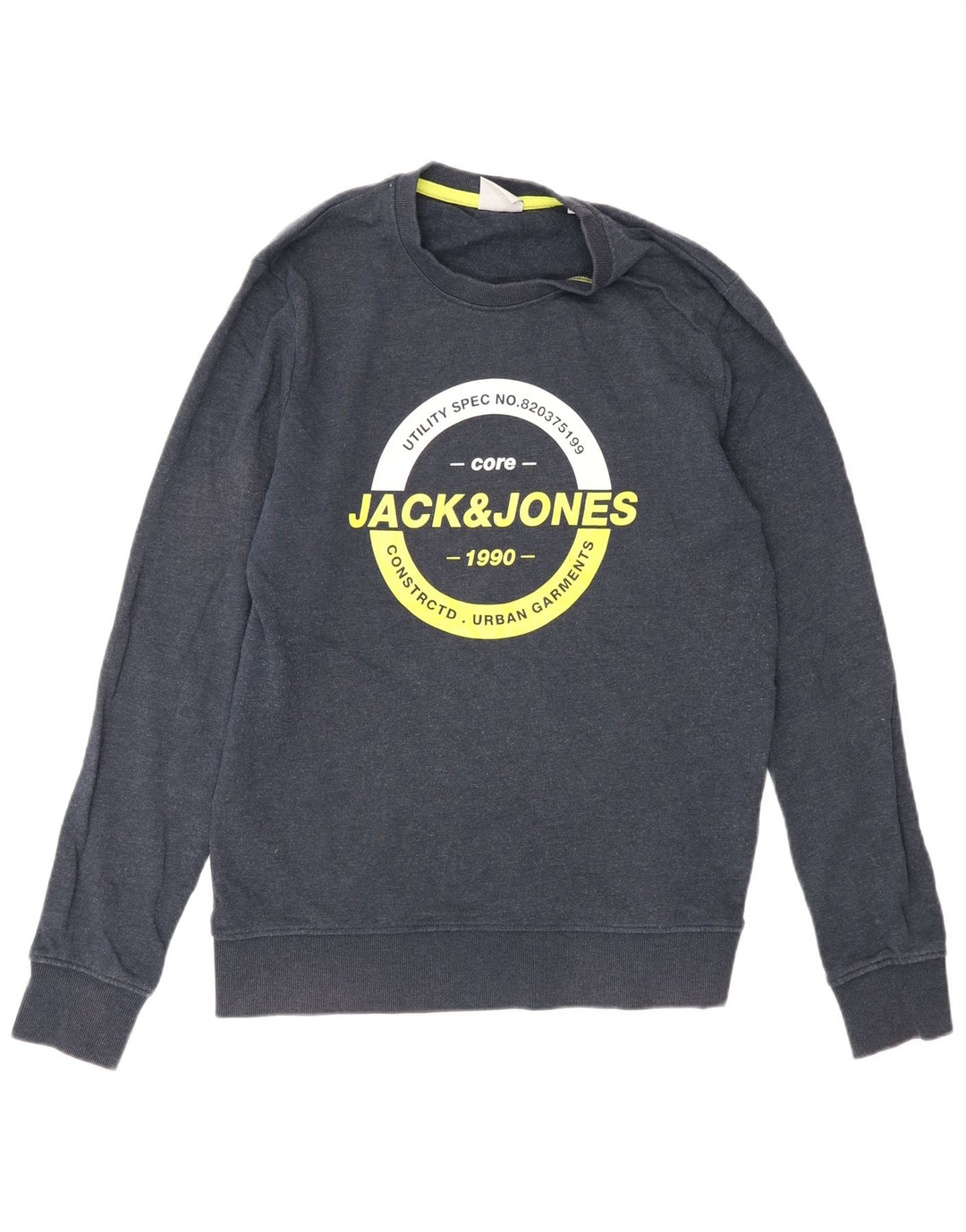 Jack & Jones grafisk sweatshirt til mænd, lille marineblå bomuld