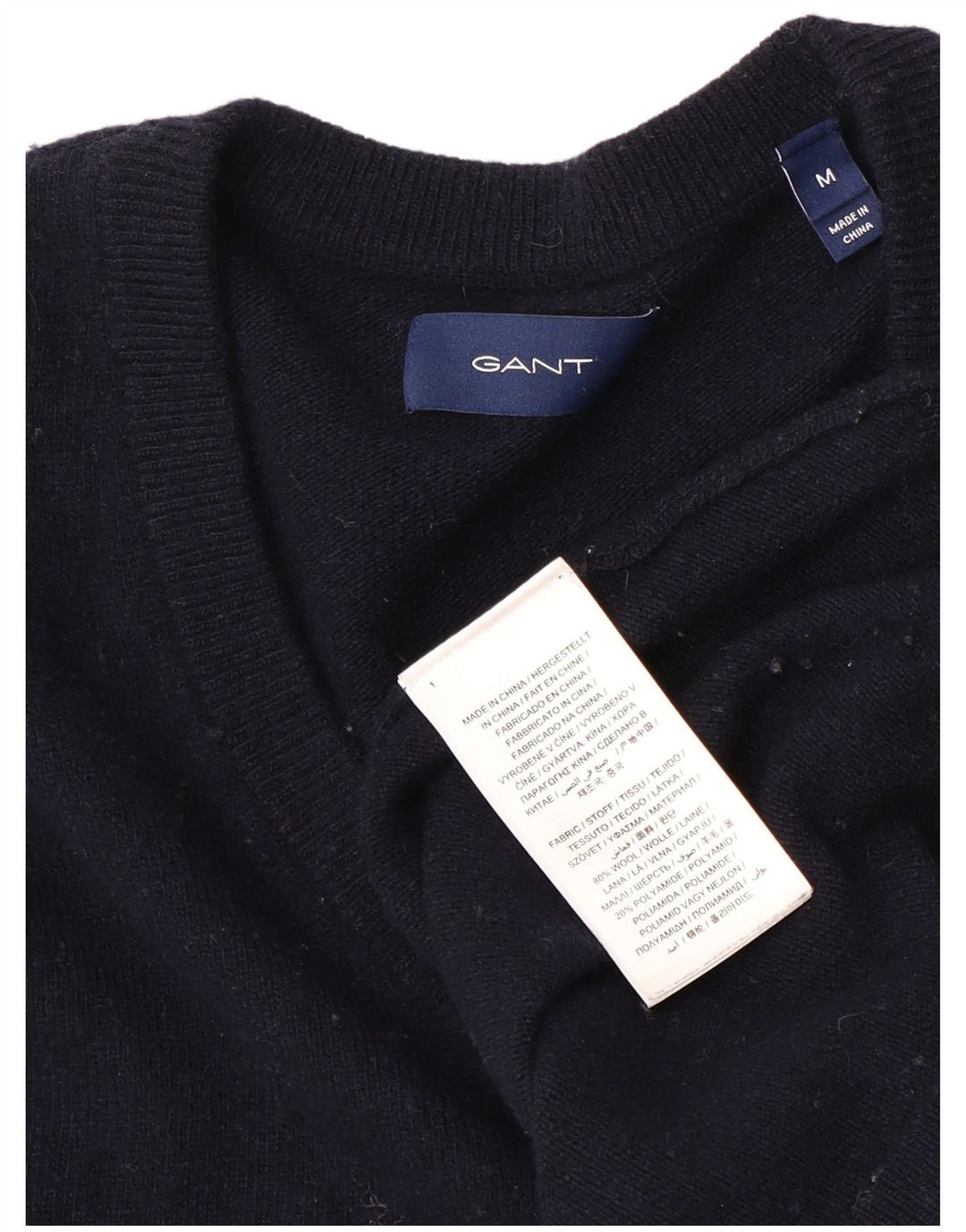 Gant Herre V-hals sweater Medium Marineblå Uld