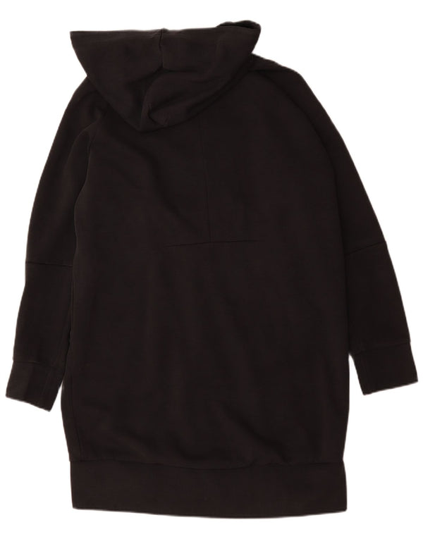 Adidas Dame Longline Hættetrøje Sweater UK 12/14 Medium Sort Bomuld