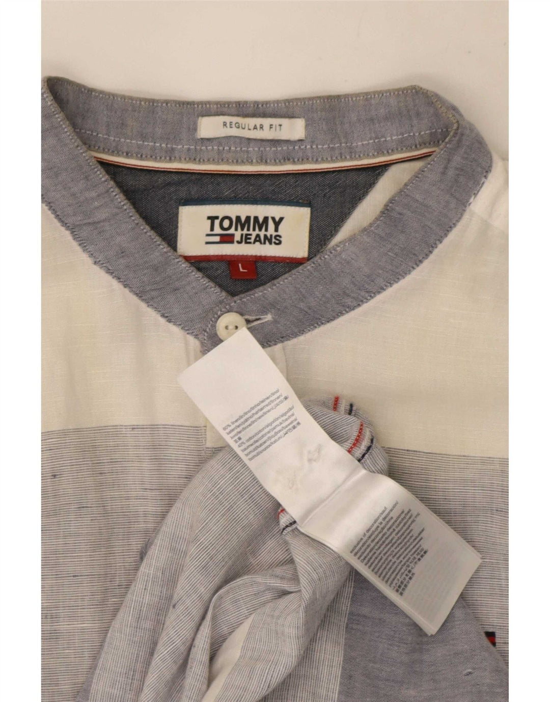 Tommy Hilfiger Herre Regular Fit skjorte Stor flerfarvet stribet linned