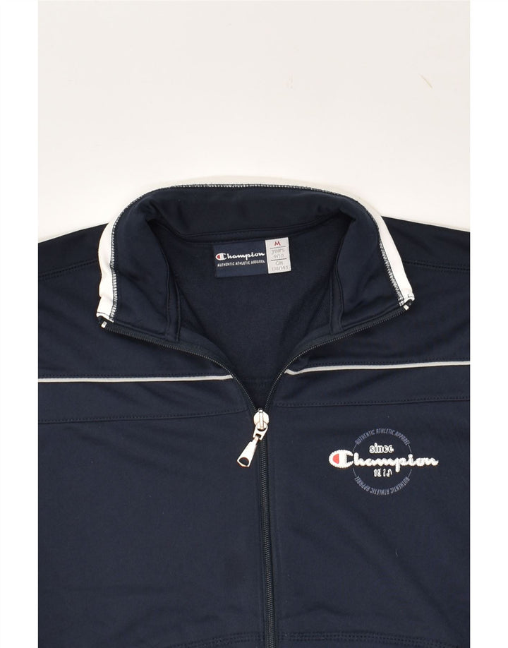 CHAMPION Boys Tracksuit Top Jacket 9-10 Years Medium  Navy Blue Polyester | Vintage Champion | Thrift | Second-Hand Champion | Used Clothing | Messina Hembry 