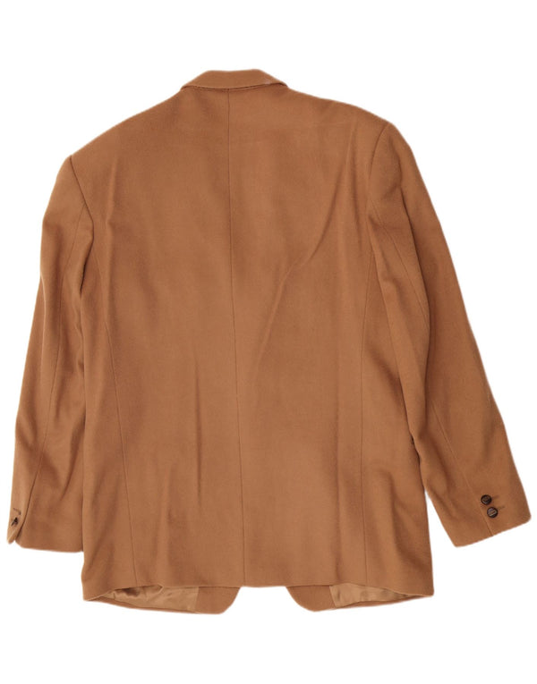 Navigare Herre 1 Knap Blazer Jacket UK 40 Stor Beige Uld