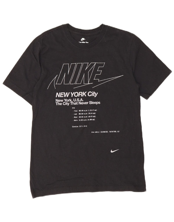 Nike Herre New York City Grafisk T-Shirt Top Medium Sort Bomuld