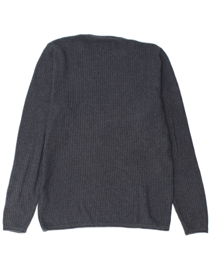 Jack & Jones Herre sweater med rund hals, mellemblå marineblå bomuld