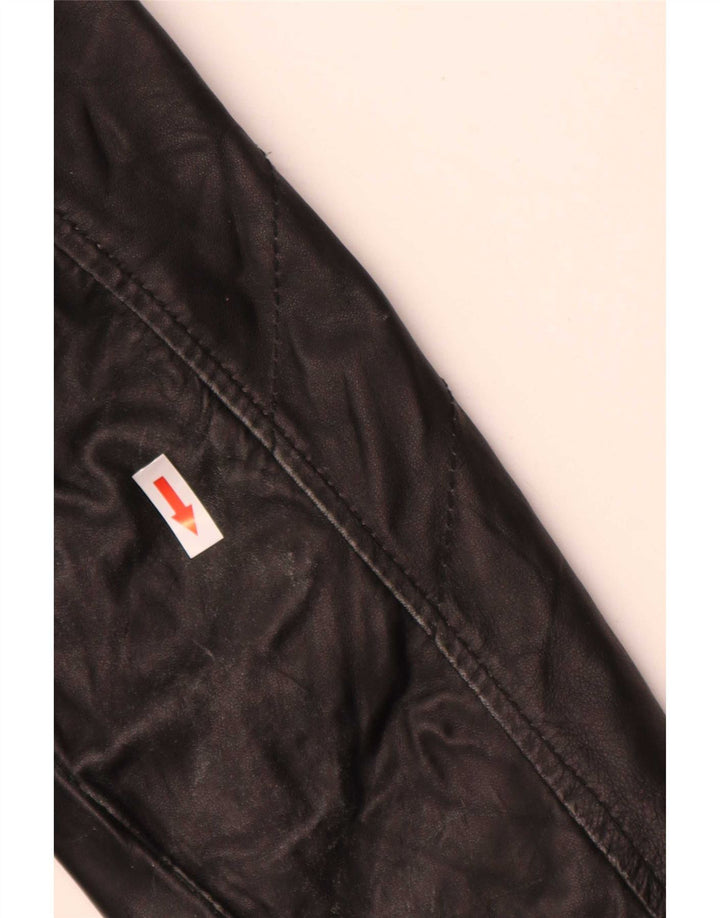 Hogan dame bikerjakke i læder UK 12 Medium Sort