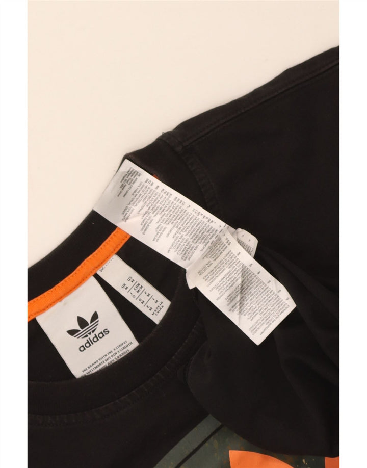 Adidas Herre grafisk T-shirt Top Medium Sort Bomuld