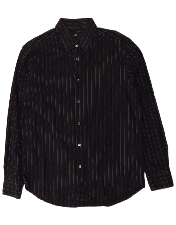 Hugo Boss Herreskjorte str. 41 16 Stor sortstribet bomuld