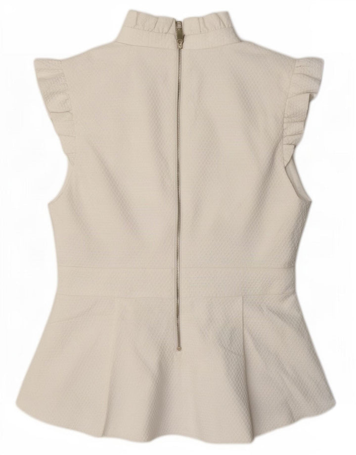 Ted Baker Damebluse Top Størrelse 4 Large Hvid Polyester