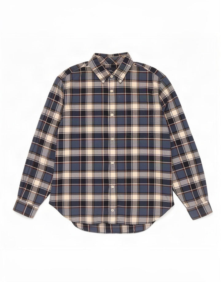 Gap Herre Flanellskjorte Stor Blå Plaid Bomuld