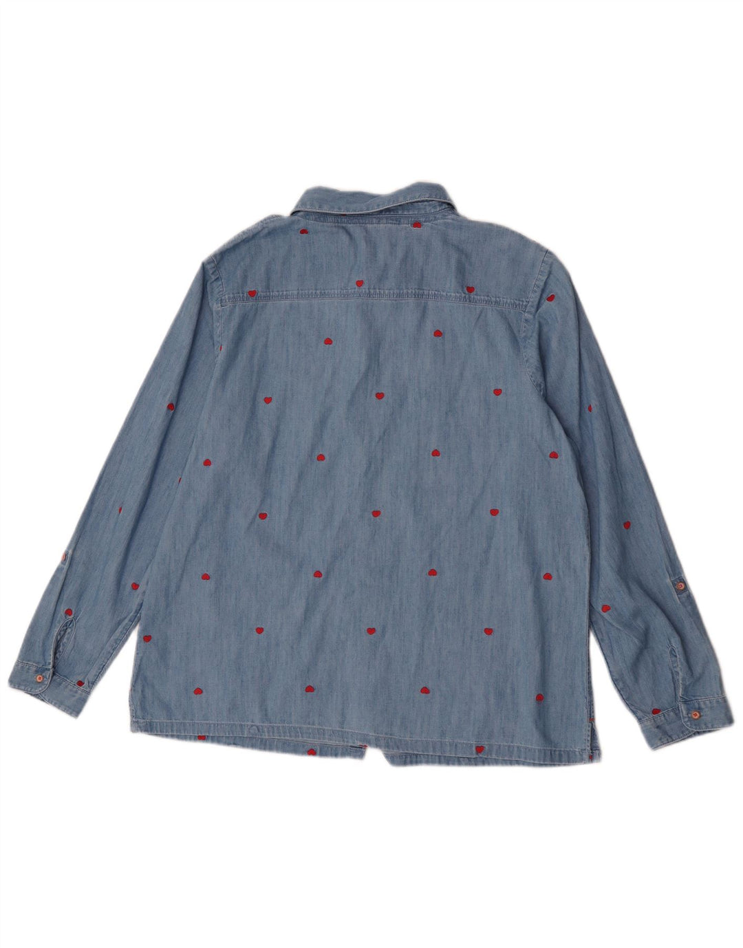 White Stuff Kvinders Abstrakt mønster Skjorte UK 16 Large Blue Cotton